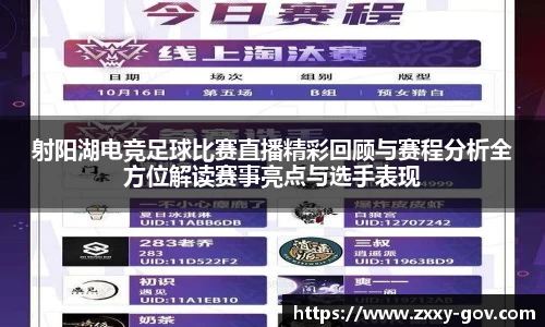 射阳湖电竞足球比赛直播精彩回顾与赛程分析全方位解读赛事亮点与选手表现